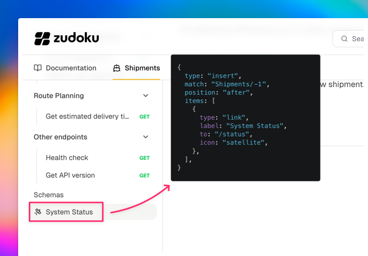 Inserting a link after the last sidebar item